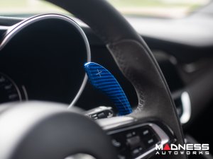 Alfa Romeo Giulia Paddle Shifter Covers - Carbon Fiber - Blue Candy